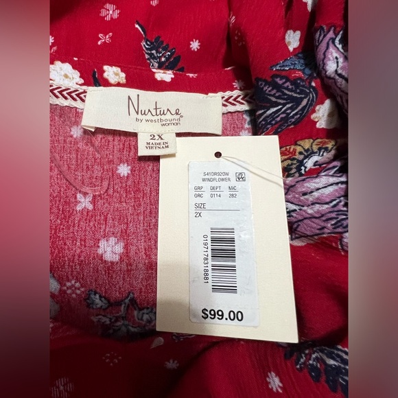 Nurture by Westbound Plus Sz 2X High-Low V-Neck Elbow Sleeve Shift Midi … - Picture 13 of 13